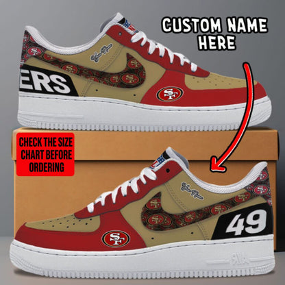 LIMITED EDITION - NEW CUSTOMIZED NFL11 SF49 SAN FRANCISCO 49ERS AF1 SNEAKERS