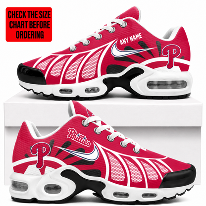 LIMITED EDITION - NEW CUSTOMIZED MLB11 PPS PHILADELPHIA PHILLIES AIR MAX PLUS SNEAKERS