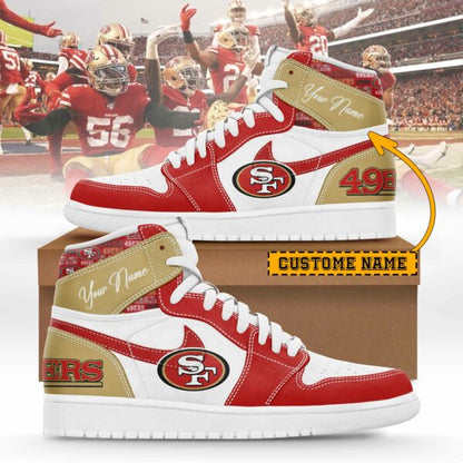 LIMITED EDITION - NEW CUSTOMIZED NFL11 SF49 SAN FRANCISCO 49ERS AIR JORDAN SNEAKERS