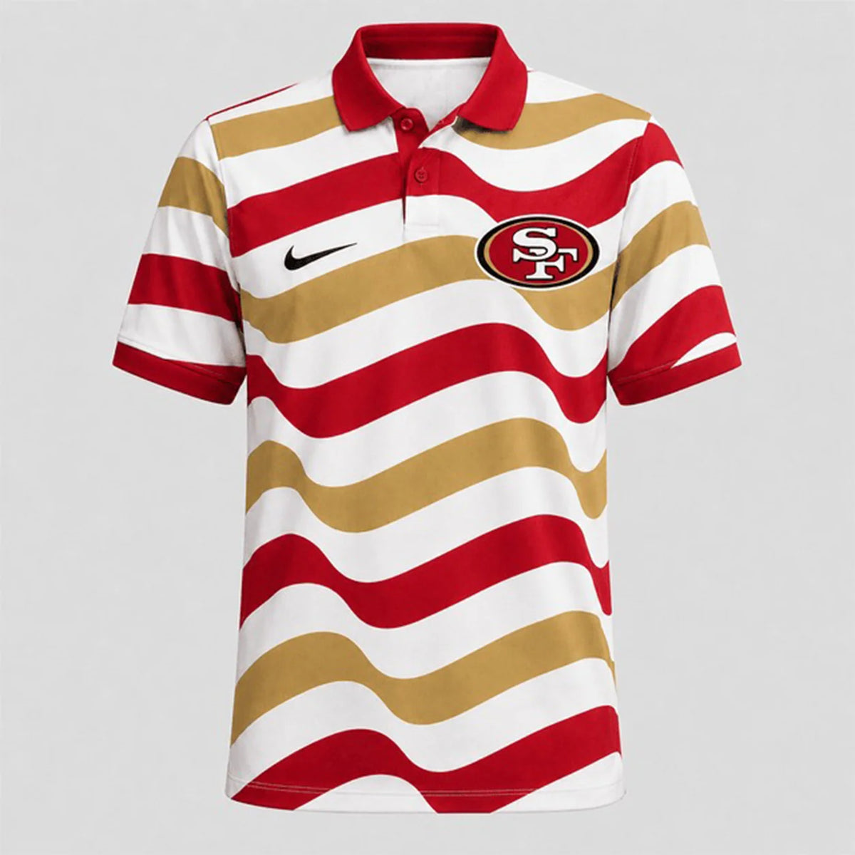 [SPECIAL OFFER] NEW CUSTOMIZED NFL11 SF49 SAN FRANCISCO 49ERS STRIPED POLO SHIRT