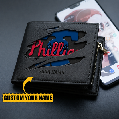 LIMITED EDITION - NEW CUSTOMIZED MLB11 PPS PHILADELPHIA PHILLIES LEATHER WALLET