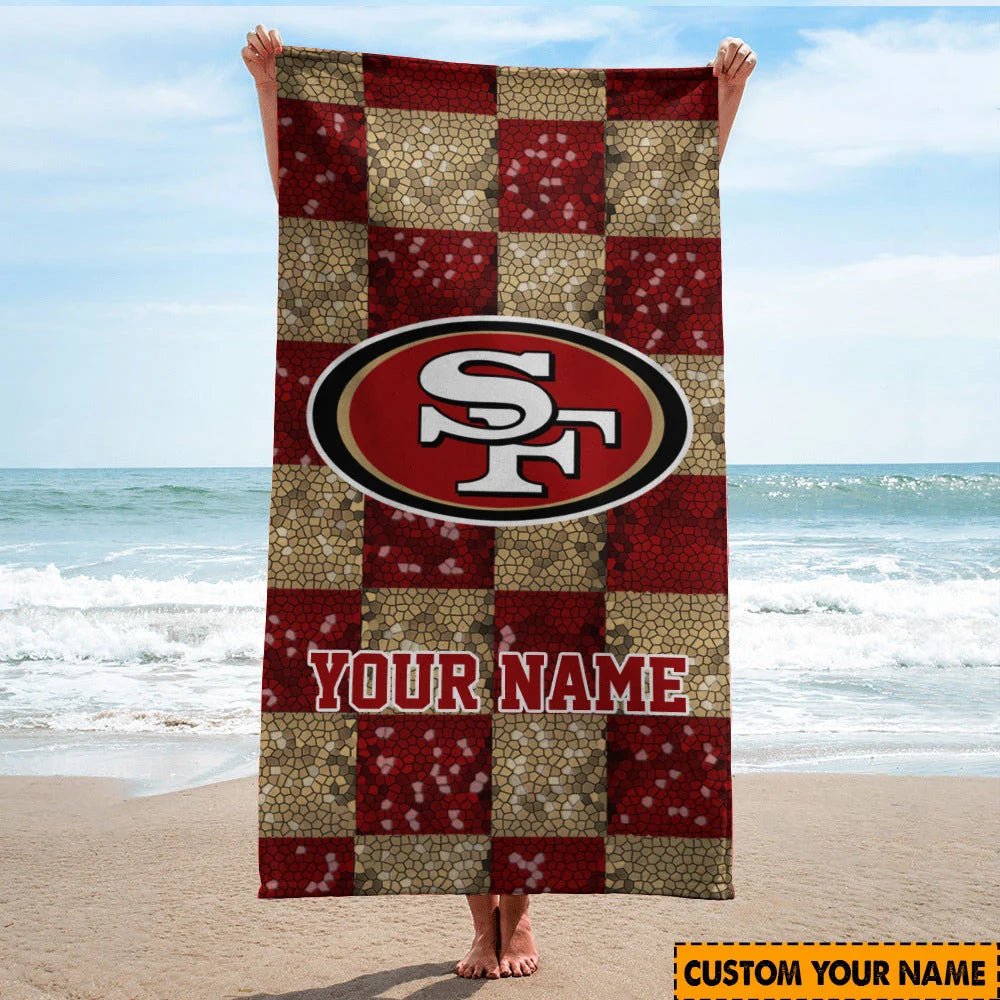 LIMITED EDITION - NEW CUSTOMIZED NFL11 SF49 SAN FRANCISCO 49ERS BEACH TOWEL