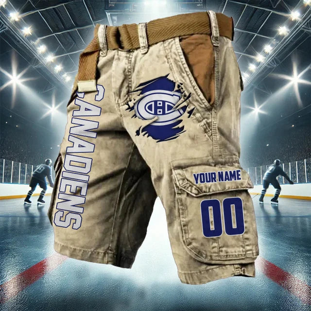 LIMITED EDITION - NEW CUSTOMIZED NHL11 MCD MONTREAL CANADIENS CARGO SHORTS