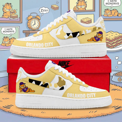 FINAL SALE - NEW CUSTOMIZED MLS11 OCS ORLD CITY SC x GARFIELD AF1 SNEAKERS