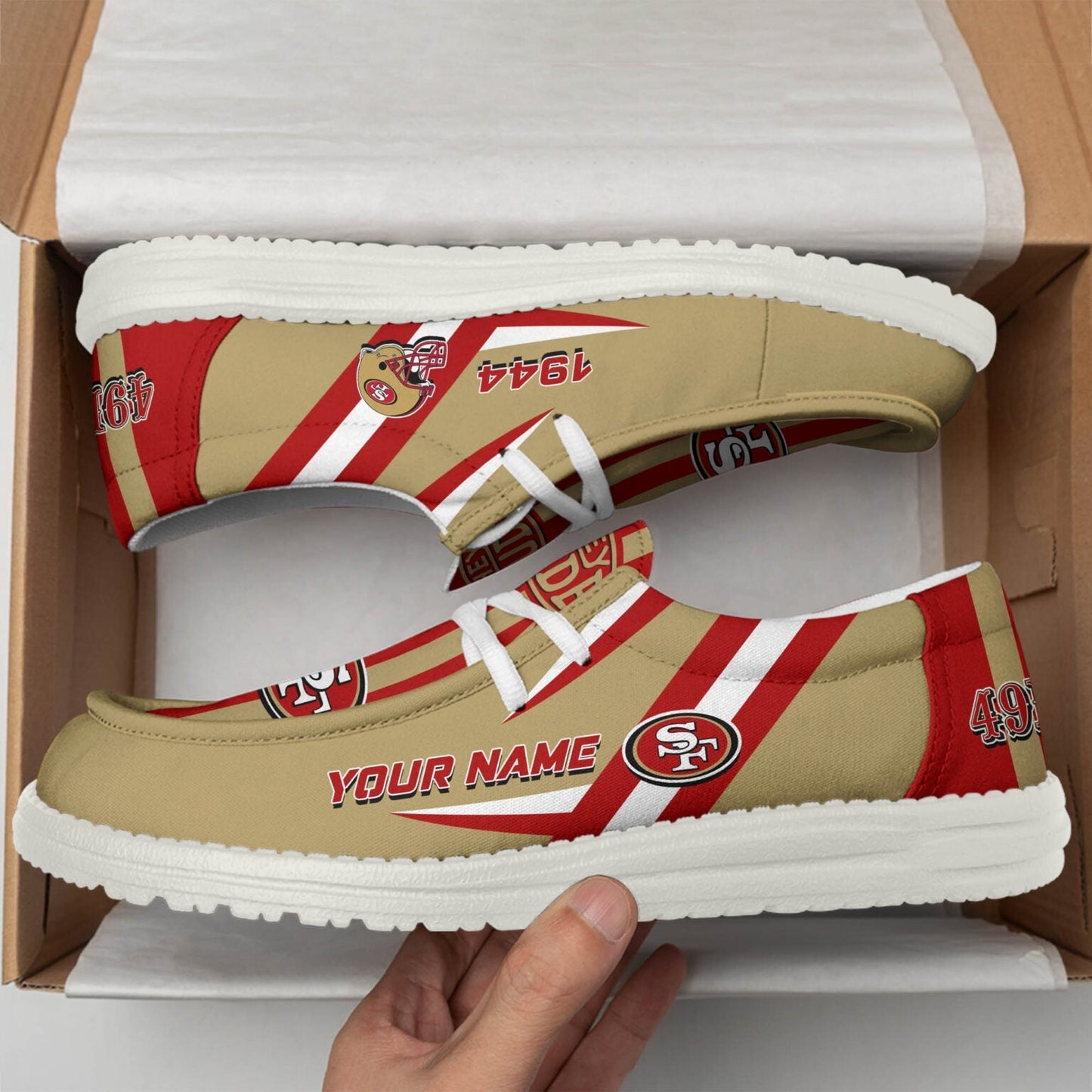 [SPECIAL OFFER] NEW CUSTOMIZED NFL11 SF49 SAN FRANCISCO 49ERS LOAFER SHOES