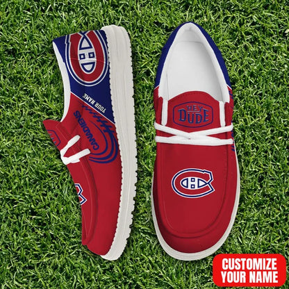 [SUPER SALE] NEW CUSTOMIZED NHL11 MCD MONTREAL CANADIENS PREMIUM LOAFER SHOES
