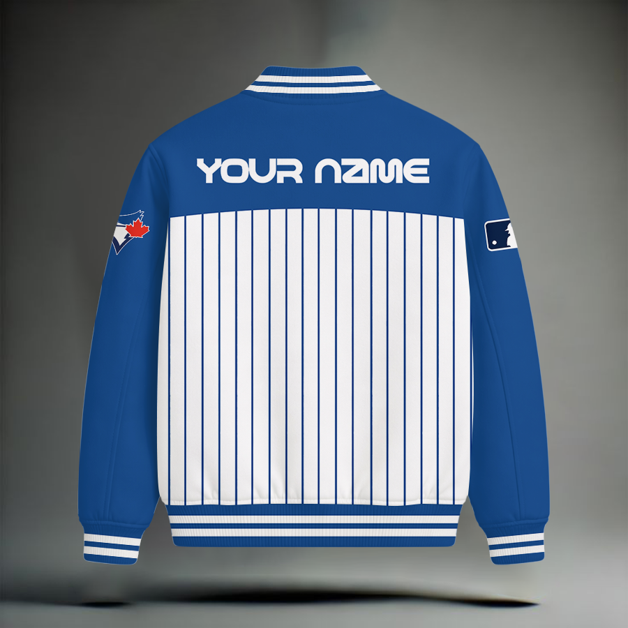 LIMITED EDITION - NEW CUSTOMIZED MLB12 TBJ TORONTO BLUE JAYS SNOOPY STYLE SATIN VARSITY & BASEBALL JACKET