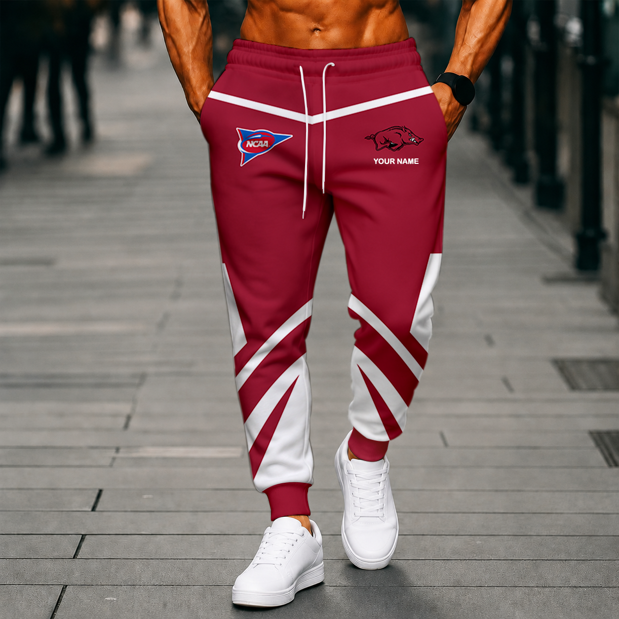 LIMITED EDITION - NEW CUSTOMIZED NCAA FBS12 AKR ARKANSAS RAZORBACKS SWEATPANTS