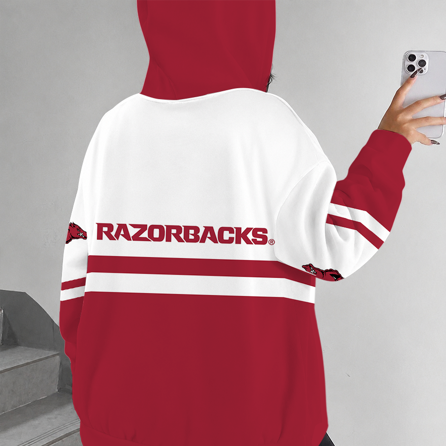 [FAN FAVORITE] NEW CUSTOMIZED NCAA FBS12 AKR ARKANSAS RAZORBACKS ZIP HOODIE