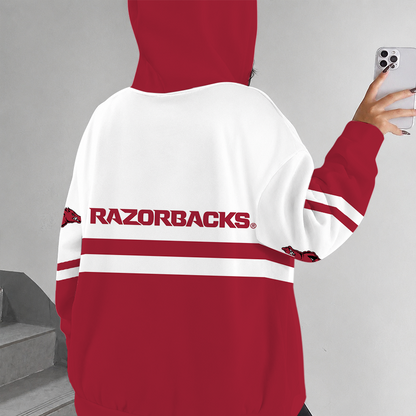 [FAN FAVORITE] NEW CUSTOMIZED NCAA FBS12 AKR ARKANSAS RAZORBACKS ZIP HOODIE