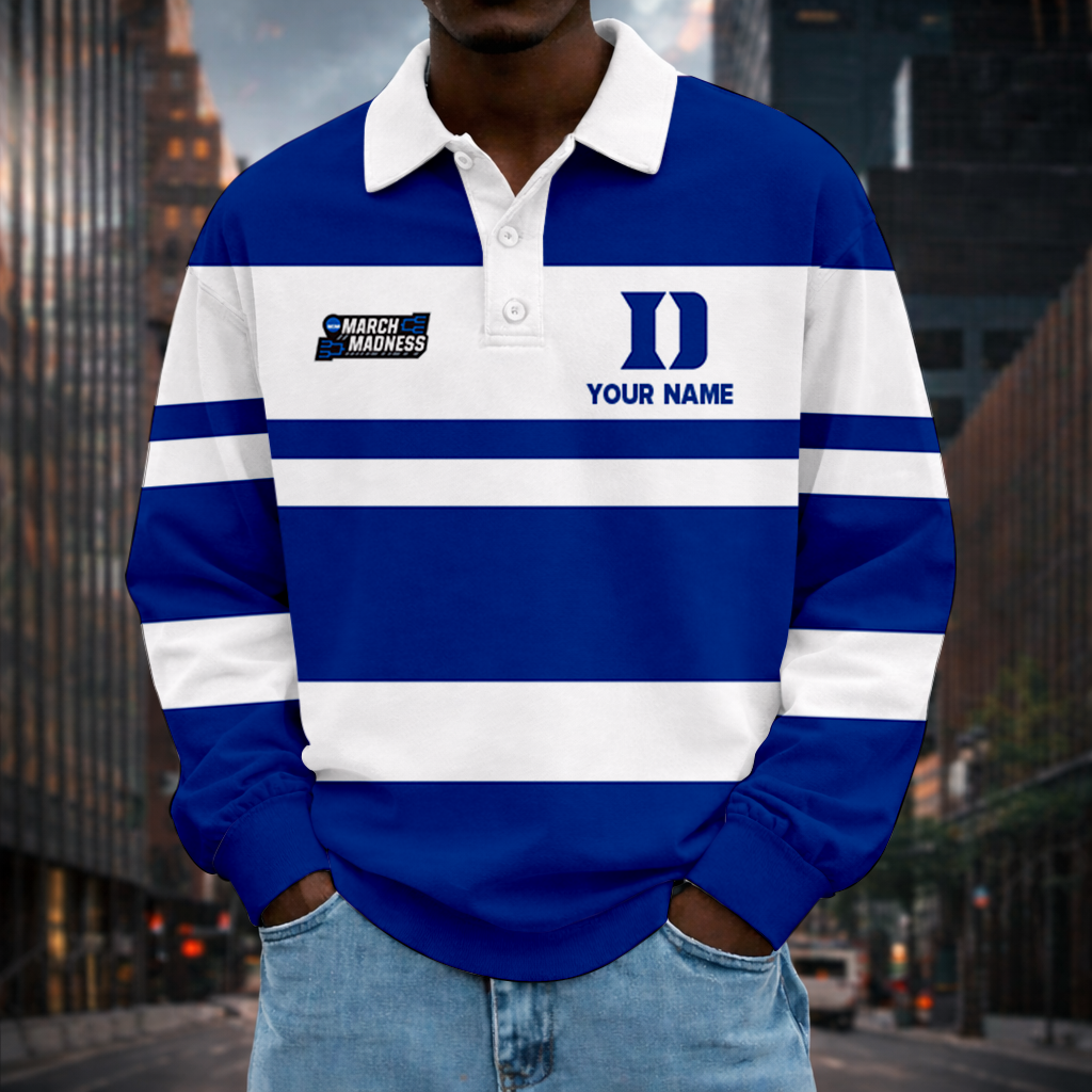 LIMITED EDITION - NEW CUSTOMIZED NCAA MAM12 DLD DUKE BLUE DEVILS UNISEX LONG SLEEVE POLO