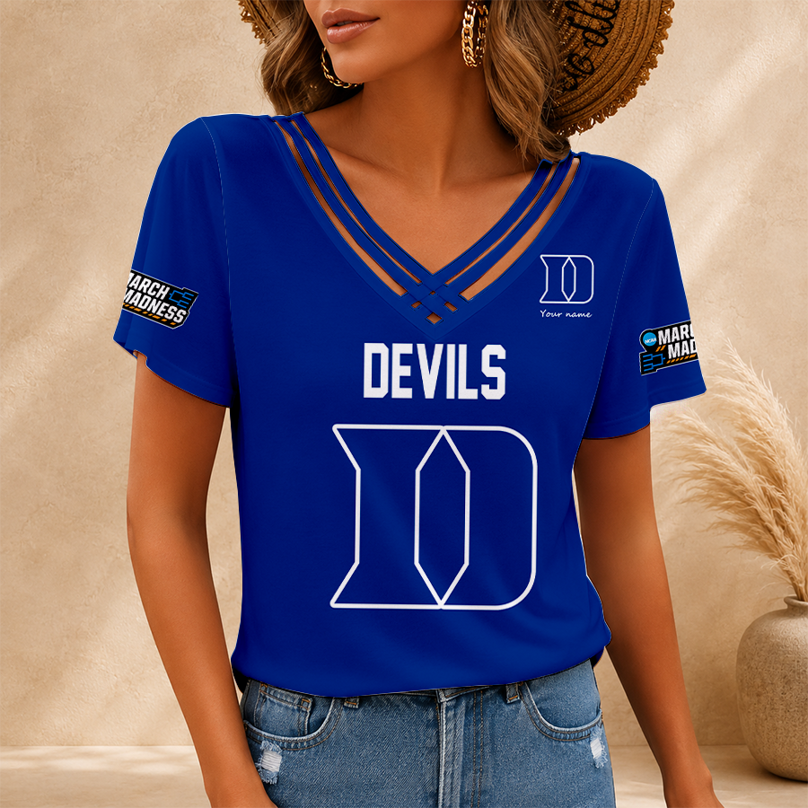 [FAN FAVORITE] NEW CUSTOMIZED NCAA MAM12 DLD DUKE BLUE DEVILS V-NECK SHIRT