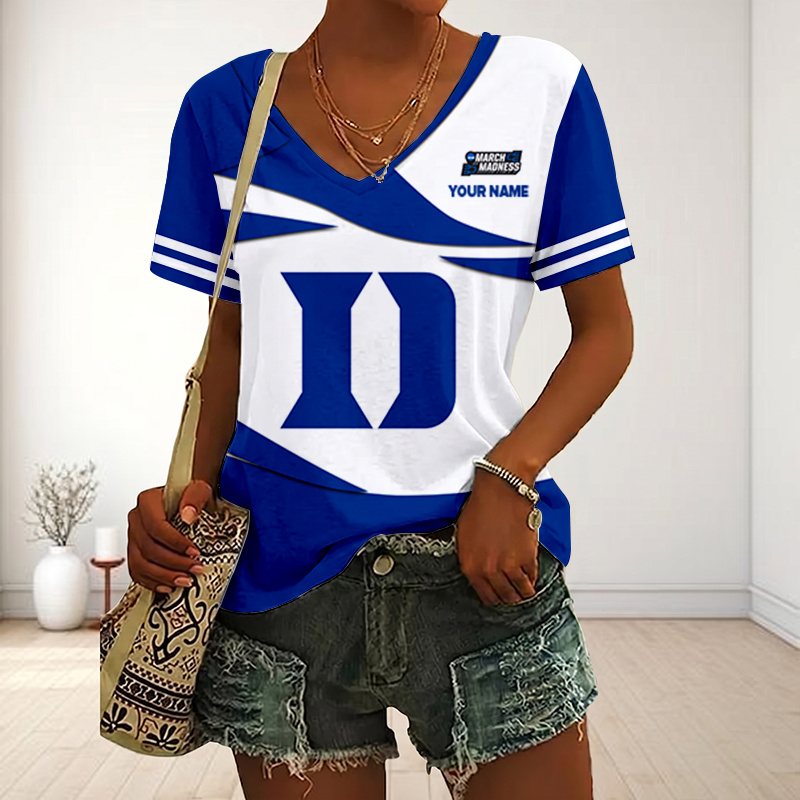 LIMITED DROP - NEW CUSTOMIZED | NCAA MAM12 DLD DL DEVILS V-NECK FEMALE SHIRT