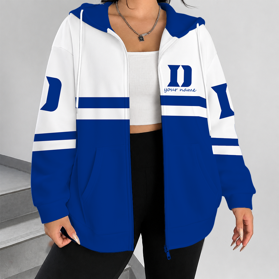 [FAN FAVORITE] NEW CUSTOMIZED NCAA MAM12 DLD DUKE BLUE DEVILS STRAPPY ZIP HOODIE