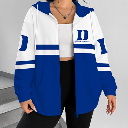 [FAN FAVORITE] NEW CUSTOMIZED NCAA MAM12 DLD DUKE BLUE DEVILS STRAPPY ZIP HOODIE