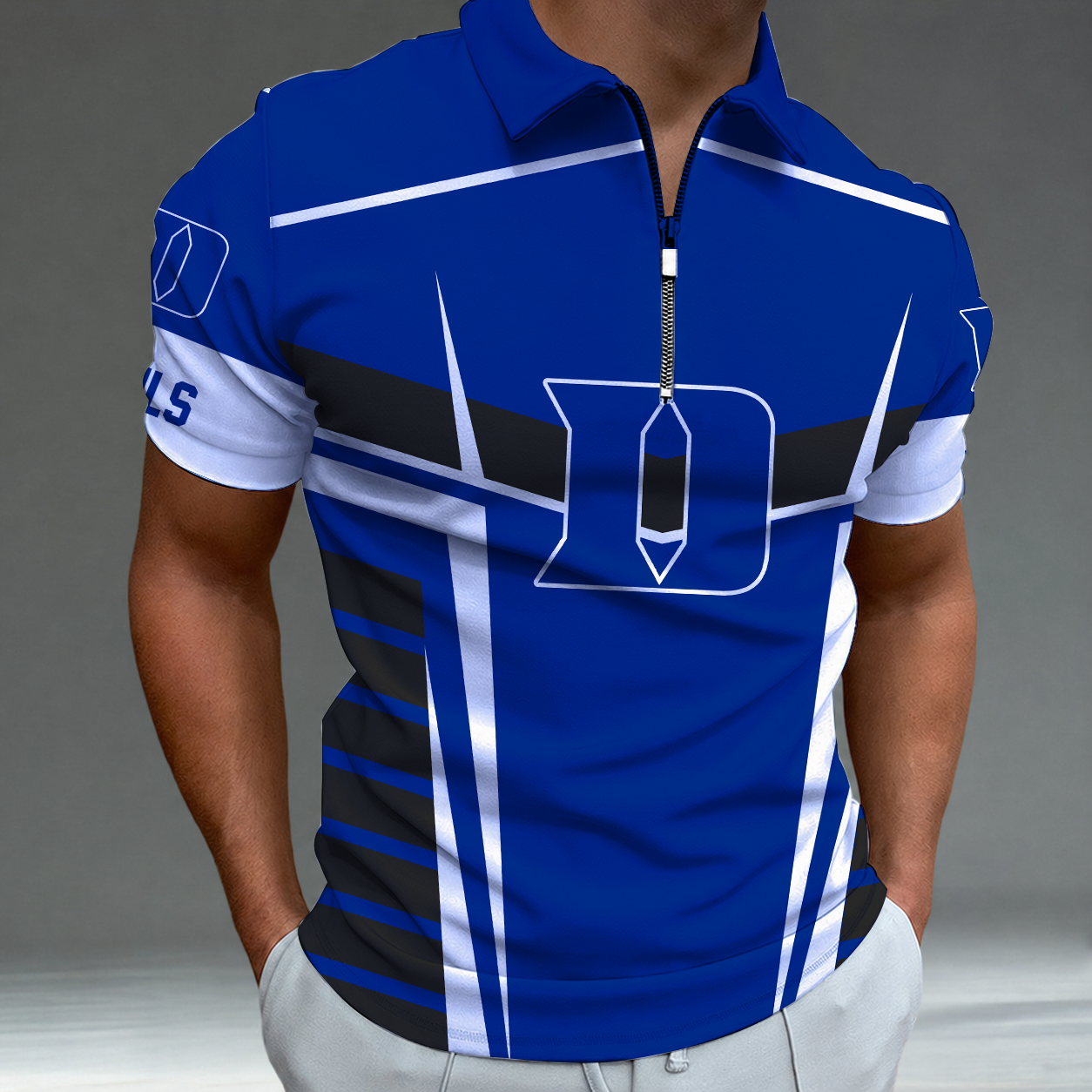 [FAN FAVORITE] NEW CUSTOMIZED NCAA MAM12 DLD DUKE BLUE DEVILS STRAPPY POLO SHIRT