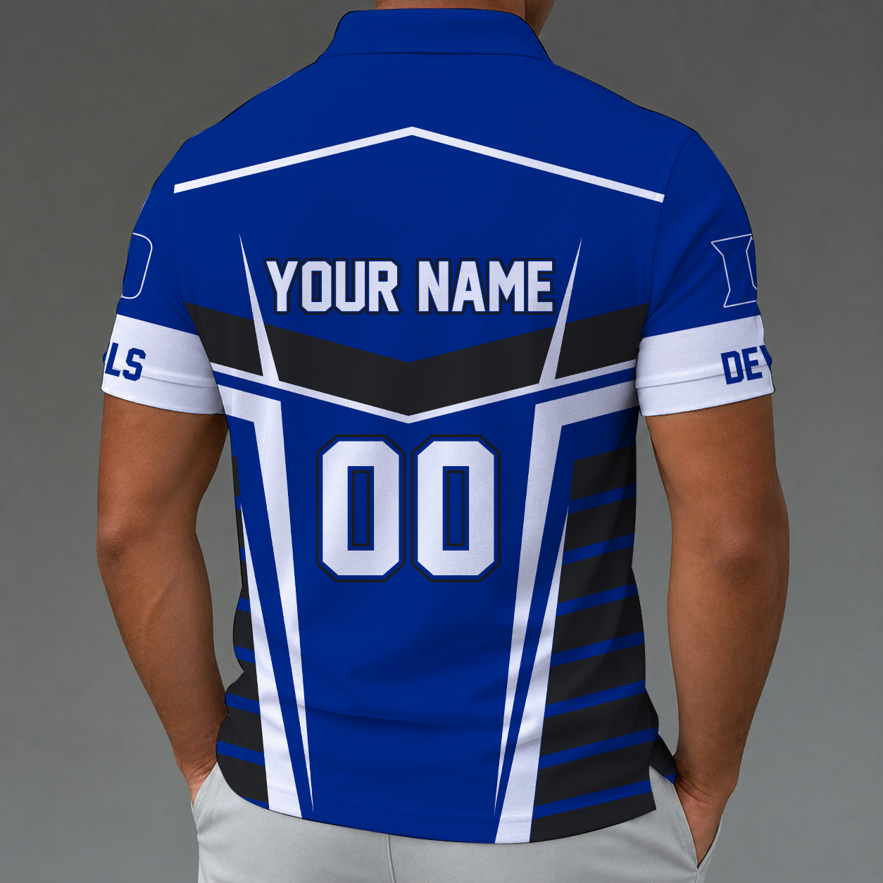 [FAN FAVORITE] NEW CUSTOMIZED NCAA MAM12 DLD DUKE BLUE DEVILS STRAPPY POLO SHIRT