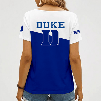 [FAN FAVORITE] NEW CUSTOMIZED NCAA MAM12 DLD DUKE BLUE DEVILS STRAPPY V-NECK FEMALE SHIRT