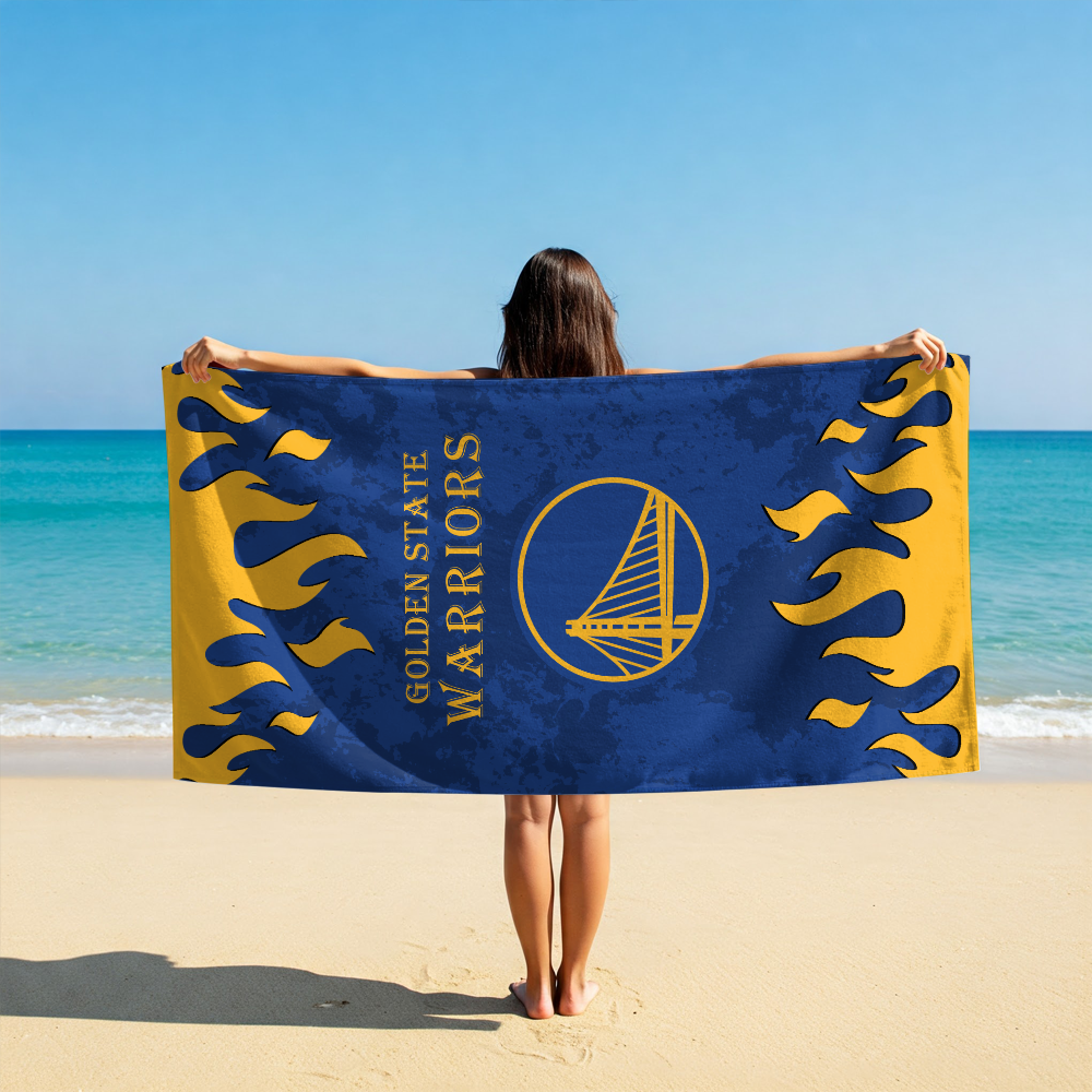 LIMITED EDITION - NEW CUSTOMIZED NBA12 GSW GOLDEN STATE WARRIORS BEACH TOWEL FOR FAN