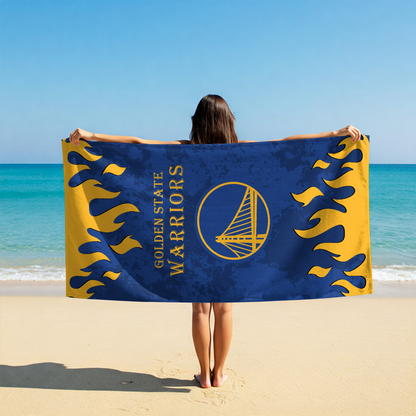 LIMITED EDITION - NEW CUSTOMIZED NBA12 GSW GOLDEN STATE WARRIORS BEACH TOWEL FOR FAN
