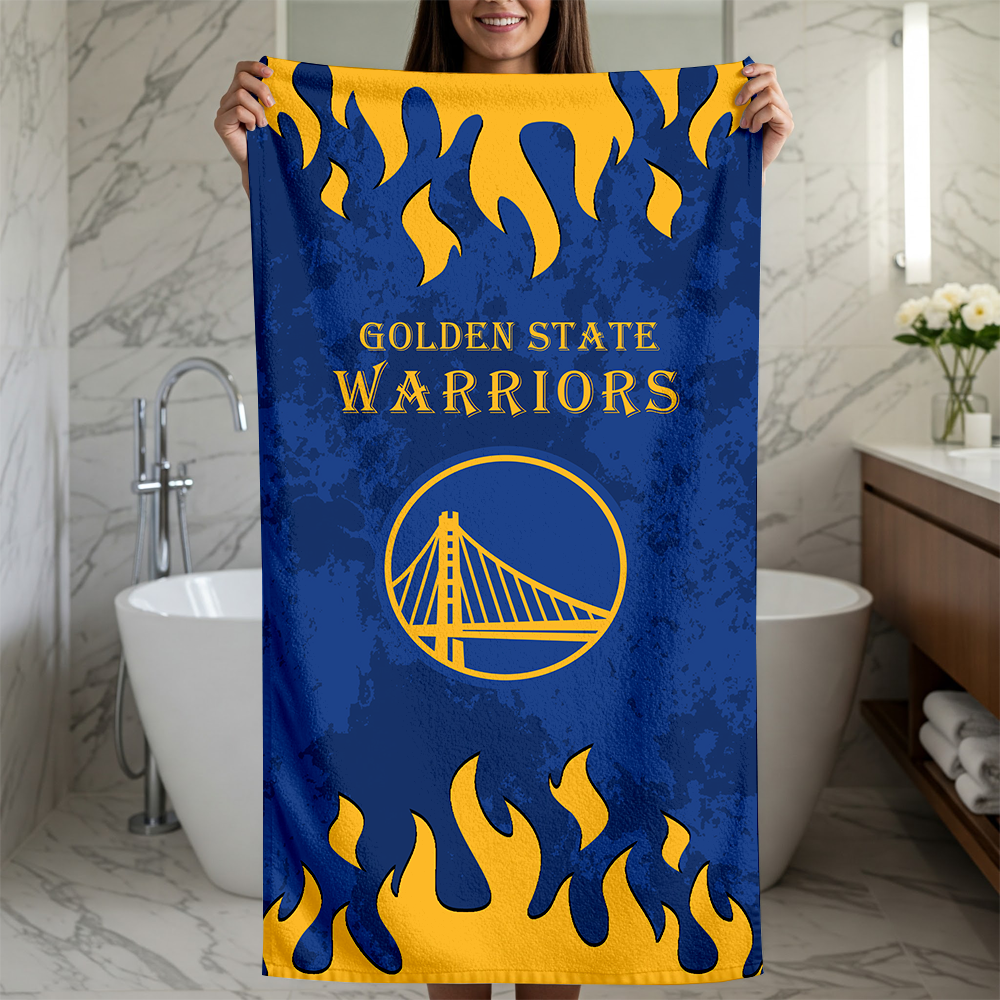 LIMITED EDITION - NEW CUSTOMIZED NBA12 GSW GOLDEN STATE WARRIORS BEACH TOWEL FOR FAN