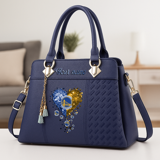 LIMITED EDITION - NEW CUSTOMIZED NBA12 GSW GOLDEN STATE WARRIORS ZIP HANDBAG MULTICOLOR