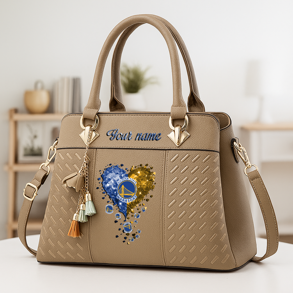 LIMITED EDITION - NEW CUSTOMIZED NBA12 GSW GOLDEN STATE WARRIORS ZIP HANDBAG MULTICOLOR
