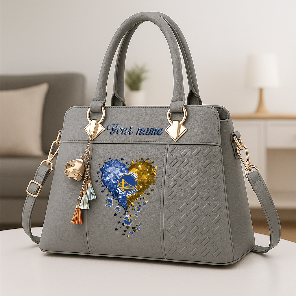 LIMITED EDITION - NEW CUSTOMIZED NBA12 GSW GOLDEN STATE WARRIORS ZIP HANDBAG MULTICOLOR