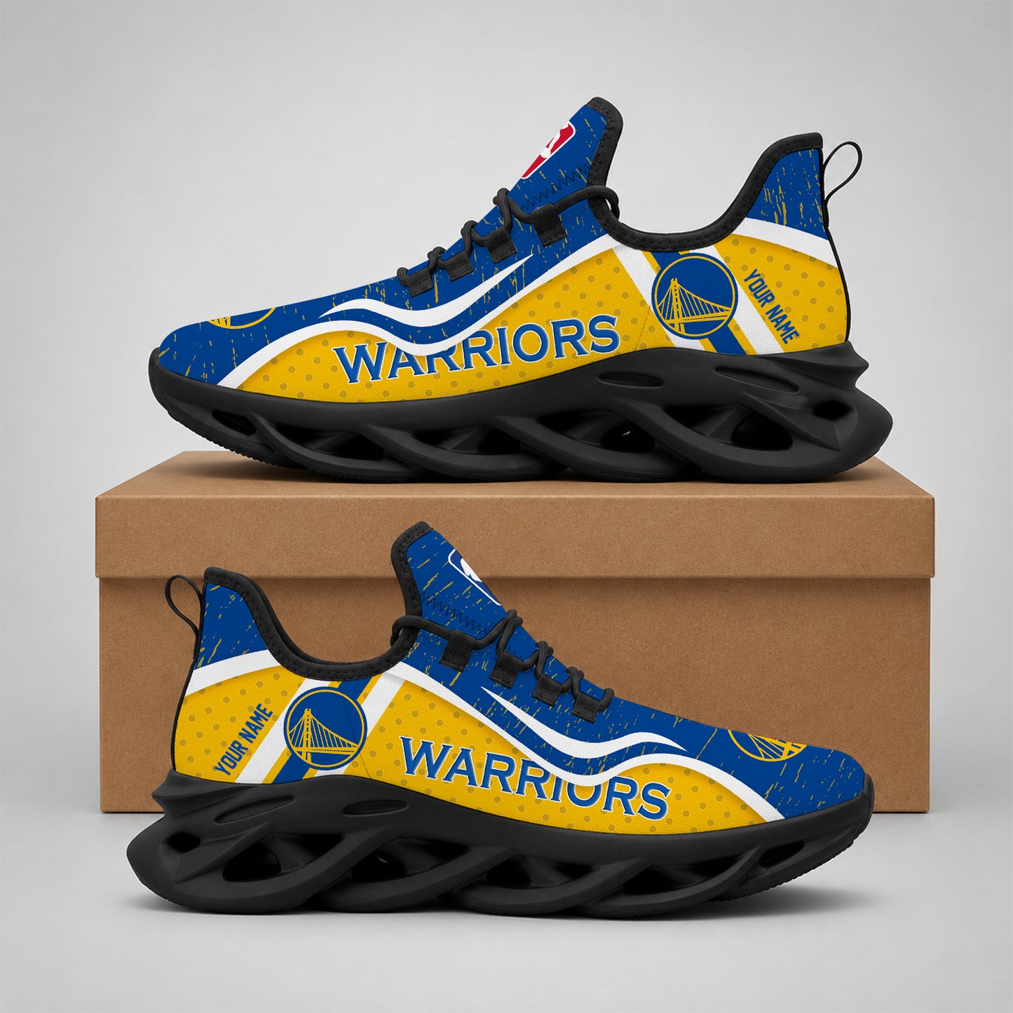 LIMITED EDITION - NEW CUSTOMIZED NBA12 GSW GOLDEN STATE WARRIORS MAX SOUL SHOES