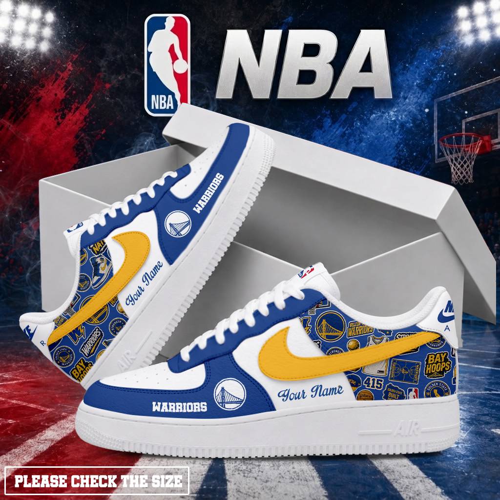 LIMITED EDITION - NEW CUSTOMIZED NBA12 GSW GOLDEN STATE WARRIORS AF1 SHOES