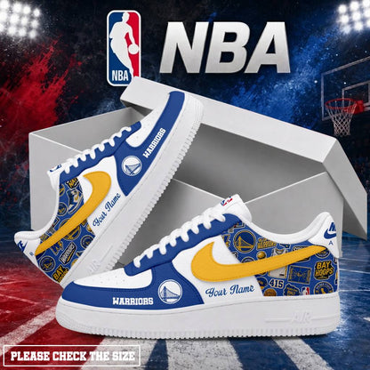 LIMITED EDITION - NEW CUSTOMIZED NBA12 GSW GOLDEN STATE WARRIORS AF1 SHOES