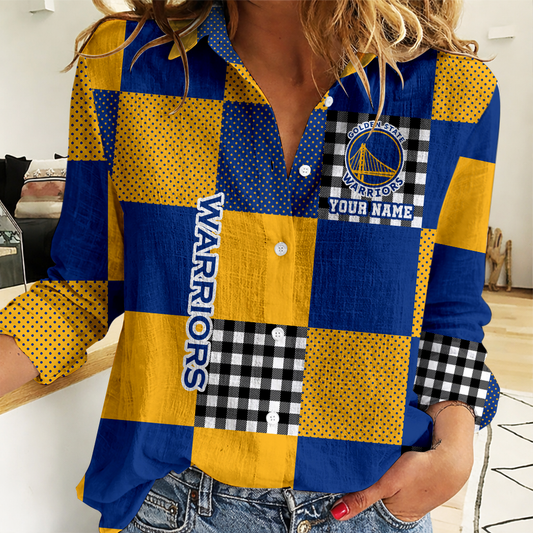 LIMITED EDITION - NEW CUSTOMIZED NBA12 GSW GOLDEN STATE WARRIORS WOMEN CASUAL SHIRT FOR FAN