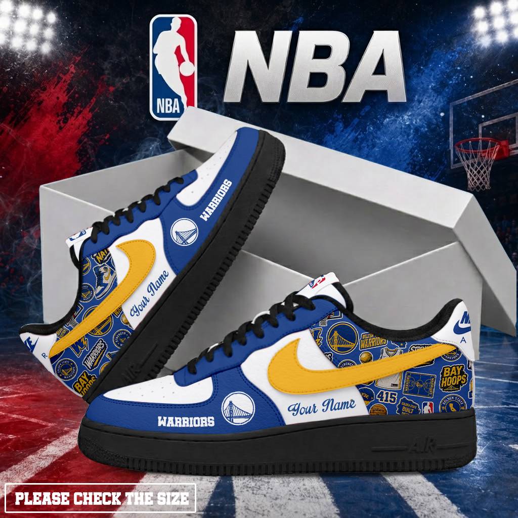 LIMITED EDITION - NEW CUSTOMIZED NBA12 GSW GOLDEN STATE WARRIORS AF1 SHOES