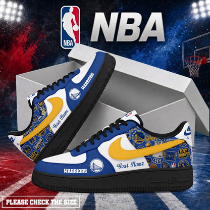 LIMITED EDITION - NEW CUSTOMIZED NBA12 GSW GOLDEN STATE WARRIORS AF1 SHOES