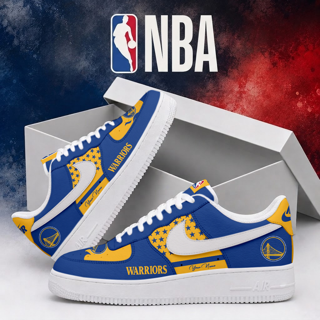 LIMITED EDITION - NEW CUSTOMIZED NBA12 GSW GOLDEN STATE WARRIORS AF1 SHOES
