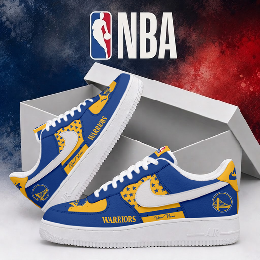 LIMITED EDITION - NEW CUSTOMIZED NBA12 GSW GOLDEN STATE WARRIORS AF1 SHOES