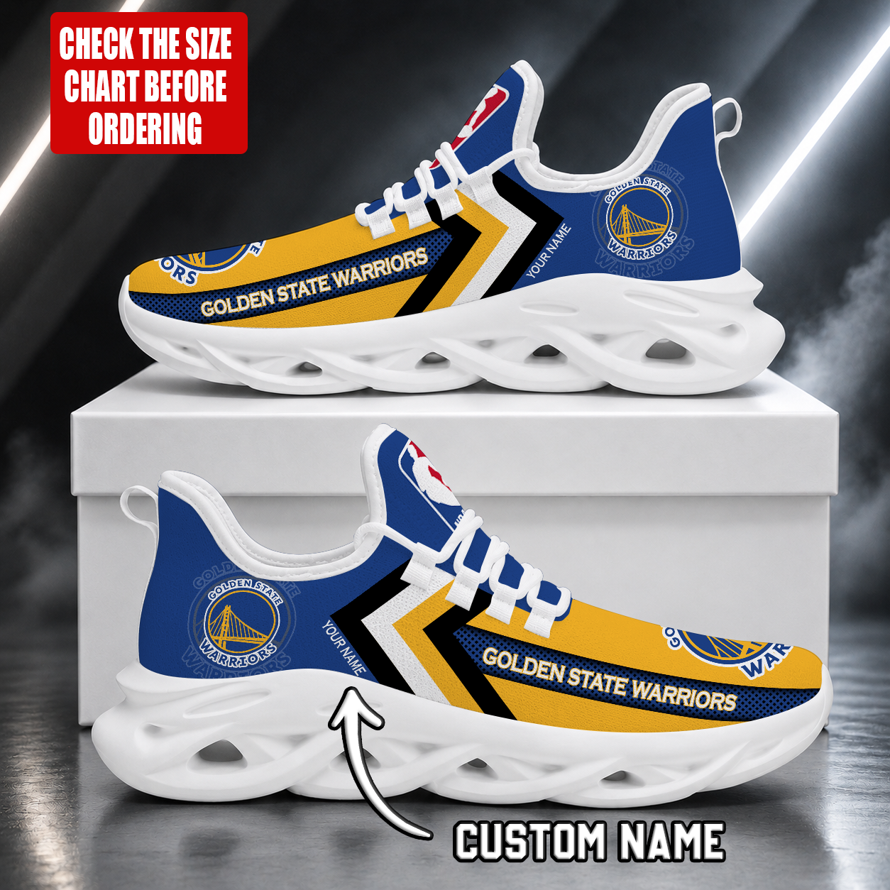 FINAL SALE - NEW CUSTOMIZED NBA12 GSW GOLDEN STATE WARRIORS MAX SOUL SHOES