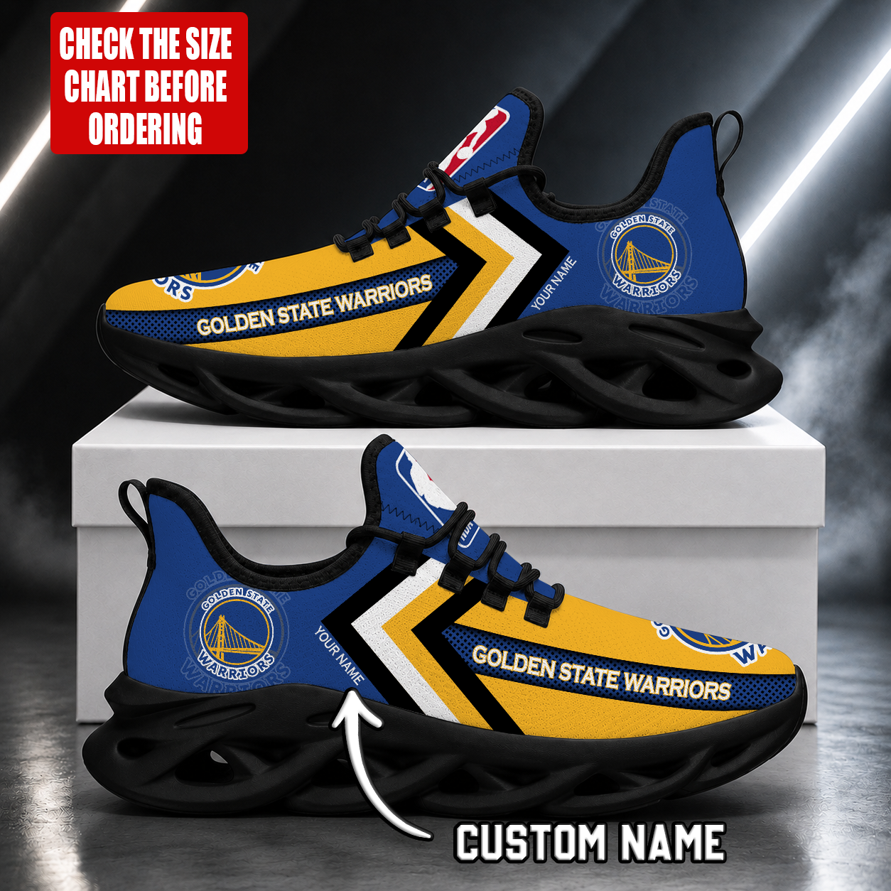 FINAL SALE - NEW CUSTOMIZED NBA12 GSW GOLDEN STATE WARRIORS MAX SOUL SHOES