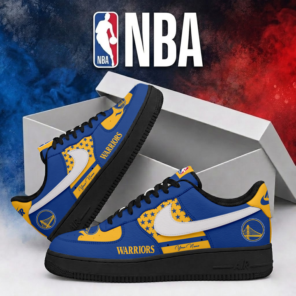 LIMITED EDITION - NEW CUSTOMIZED NBA12 GSW GOLDEN STATE WARRIORS AF1 SHOES