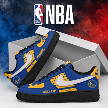 LIMITED EDITION - NEW CUSTOMIZED NBA12 GSW GOLDEN STATE WARRIORS AF1 SHOES
