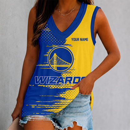 FINAL SALE - NEW CUSTOMIZED NBA12 GSW GOLDEN STATE WARRIORS WOMEN'S V-NECK TANK TOP