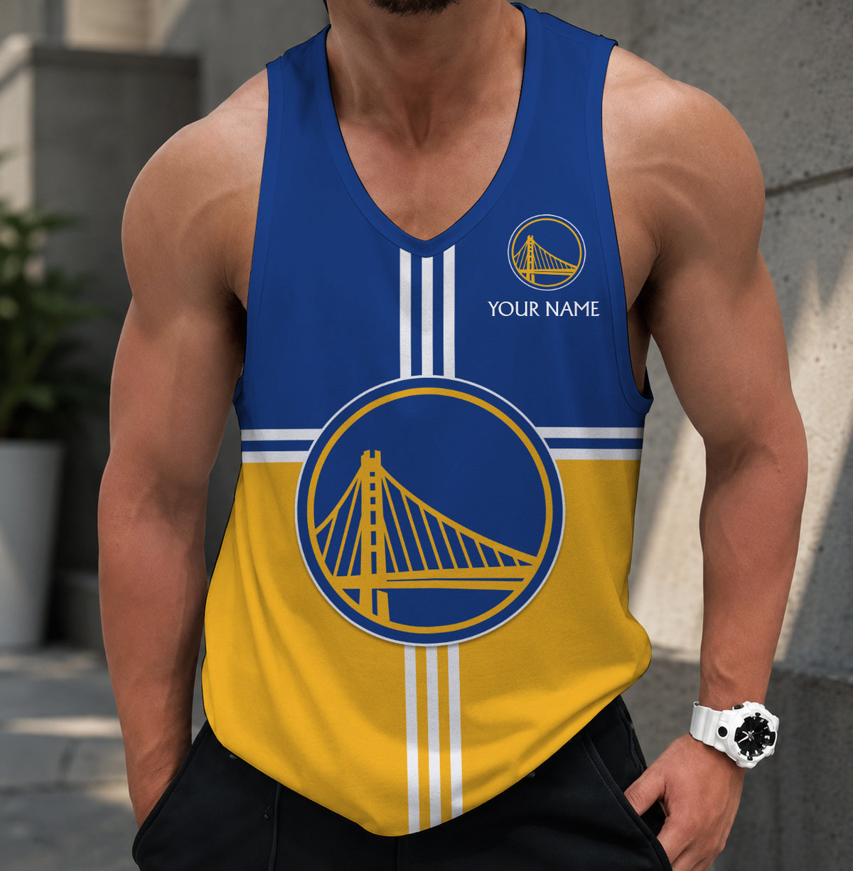 LIMITED EDITION - NEW CUSTOMIZED NBA12 GSW GOLDEN STATE WARRIORS MEN'S TANK TOP