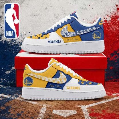 LIMITED EDITION - NEW CUSTOMIZED NBA12 GSW GOLDEN STATE WARRIORS AF1 SNEAKERS