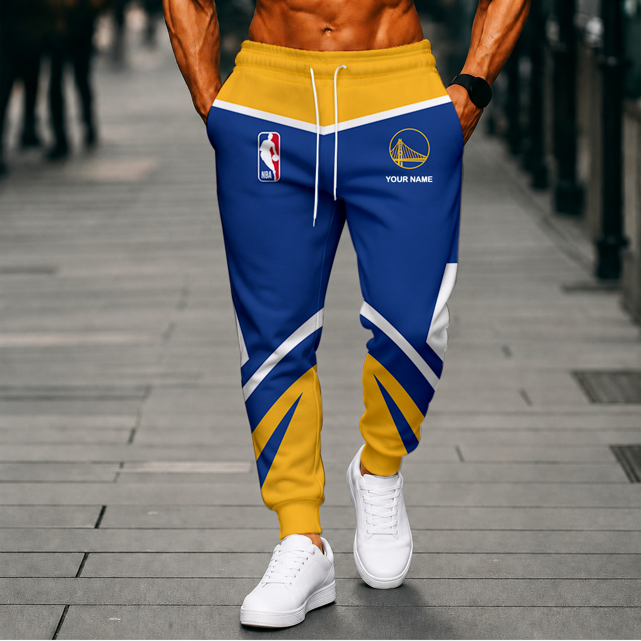 LIMITED EDITION - NEW CUSTOMIZED NBA12 GSW GOLDEN STATE WARRIORS SWEATPANTS