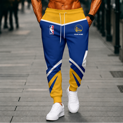 LIMITED EDITION - NEW CUSTOMIZED NBA12 GSW GOLDEN STATE WARRIORS SWEATPANTS