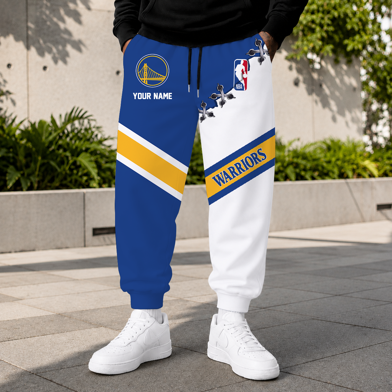 ELITE EDITION - NEW CUSTOMIZED NBA12 GSW GOLDEN STATE WARRIORS SWEATPANTS