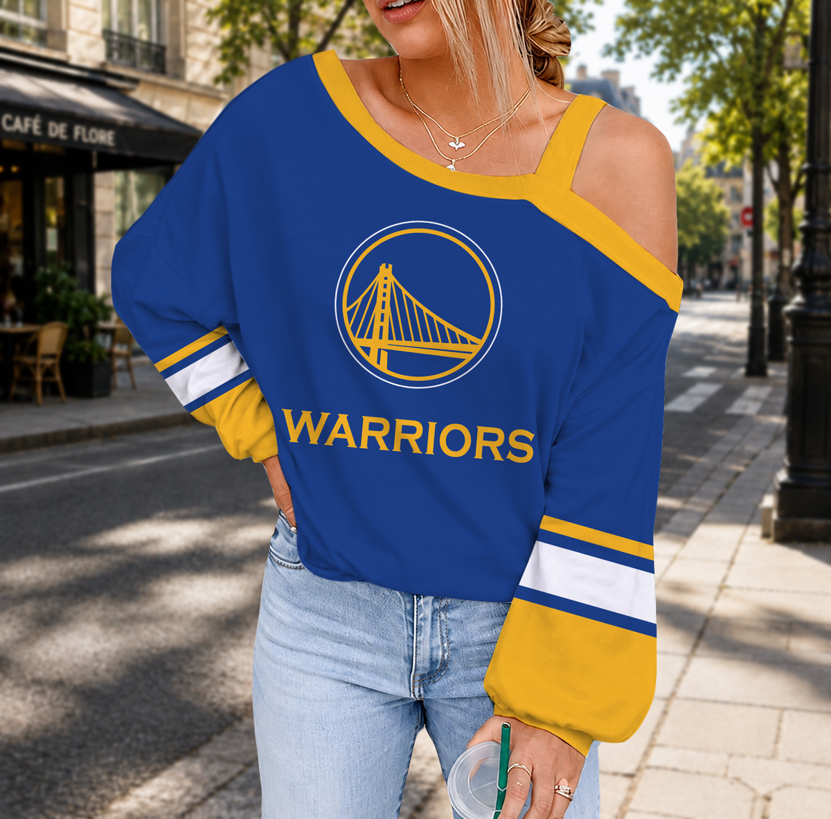 LIMITED EDITION - NEW CUSTOMIZED NBA12 GSW GOLDEN STATE WARRIORS DROP SHOULDER SWEATSHIRT