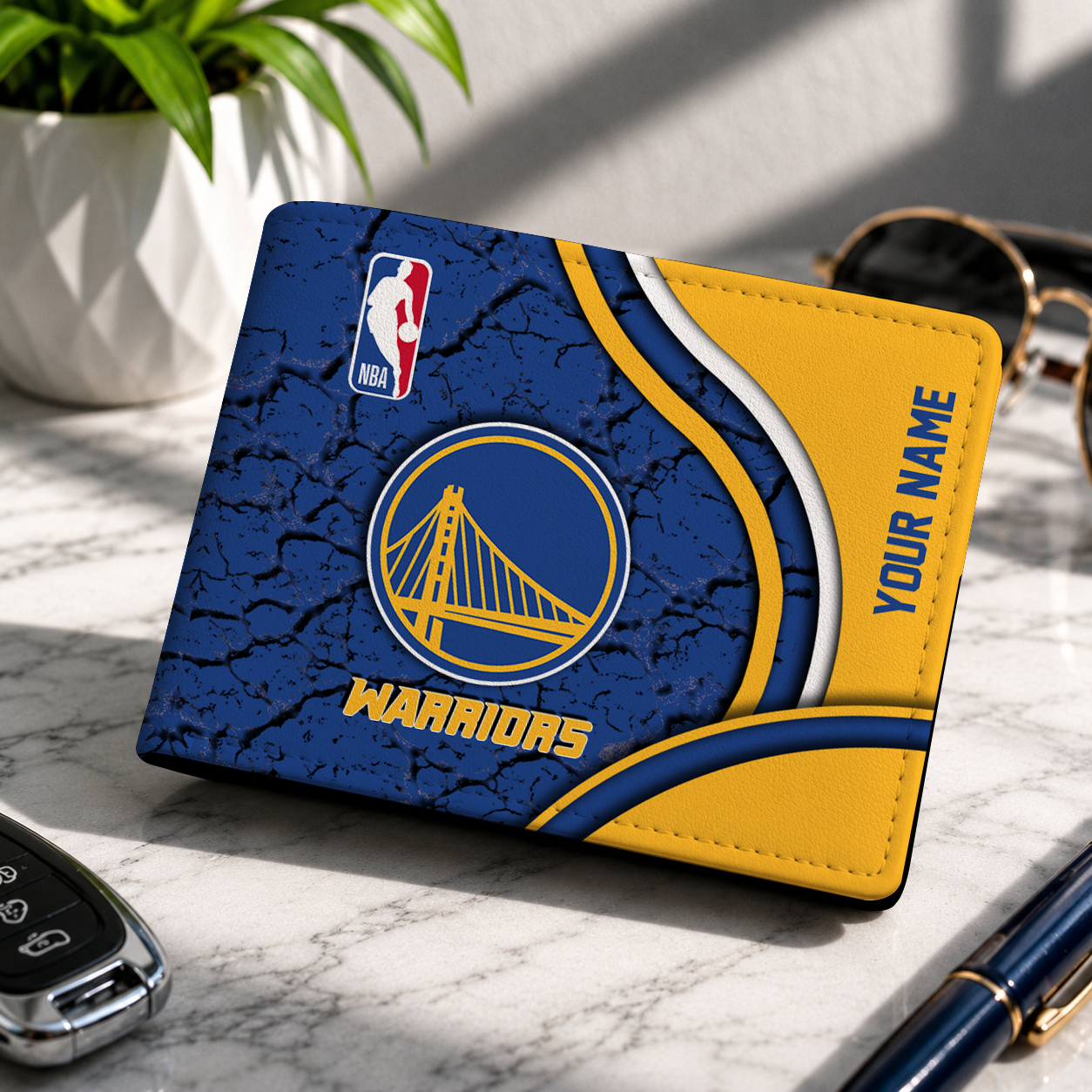 VIRAL EDITION - NEW CUSTOMIZED NBA12 GSW GOLDEN STATE WARRIORS LEATHER WALLET