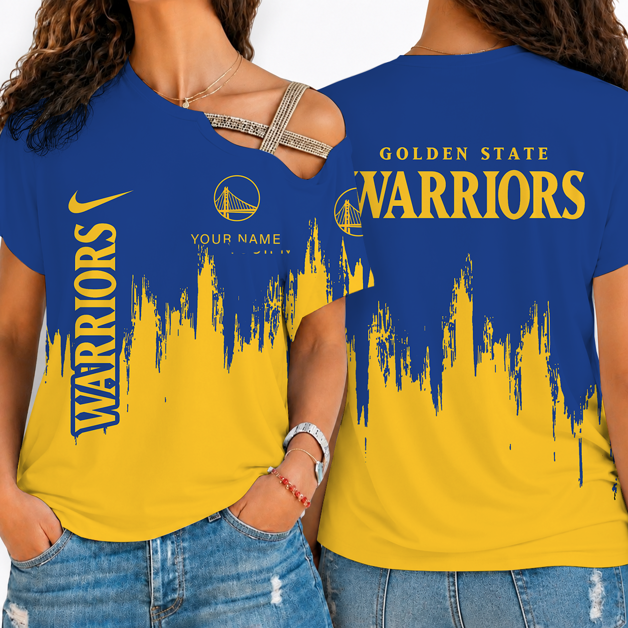 [HOT DEAL] NEW CUSTOMIZED NBA12 GSW GOLDEN STATE WARRIORS SHOULDER SHIRT