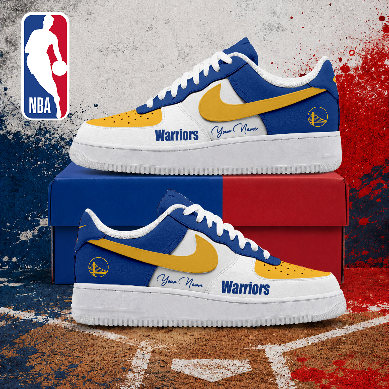MEGA SALE - NEW CUSTOMIZED NBA12 GSW GOLDEN STATE WARRIORS AF1 SNEAKERS